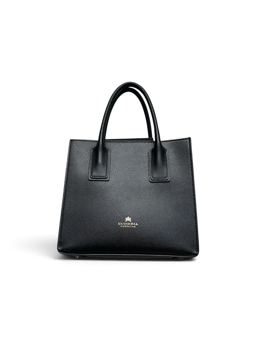 Black Cuoieria Fiorentina Structured Top-Handle Tote